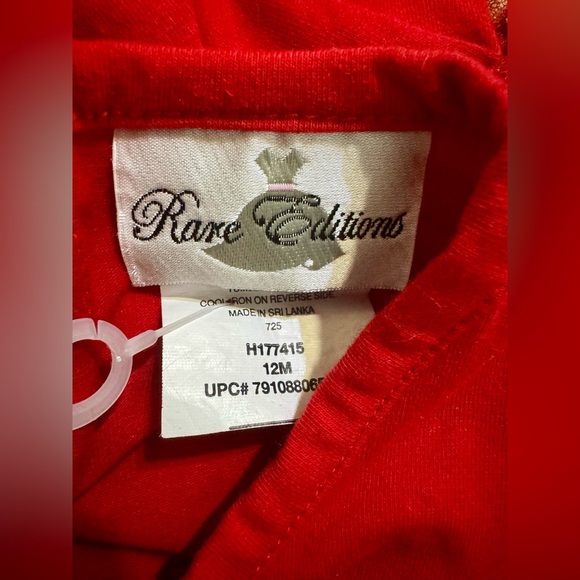 Rare Editions 2PC Christmas Set, Red/Leopard Print, Santa Claus Decal. Size 12M. - Picture 4 of 10